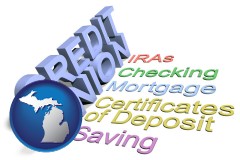 michigan map icon and credit union services