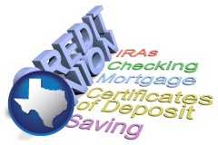 tx map icon and credit union services