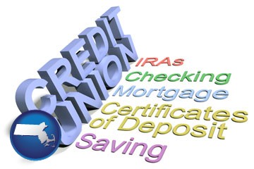 credit union services - with Massachusetts icon